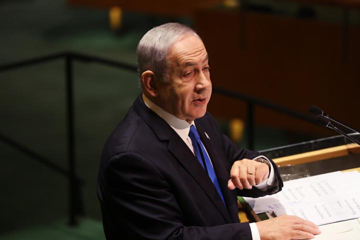 Imagen de archivo del primer ministro israelí, Benjamin Netanyahu, en la ONU.