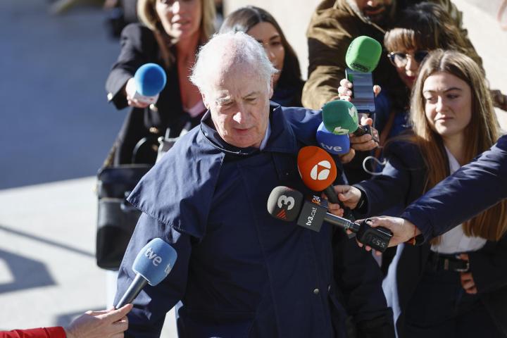 El exvicepresidente del Gobierno español y ex director gerente del Fondo Monetario Internacional (FMI), Rodrigo Rato, a su llegada al juicio.