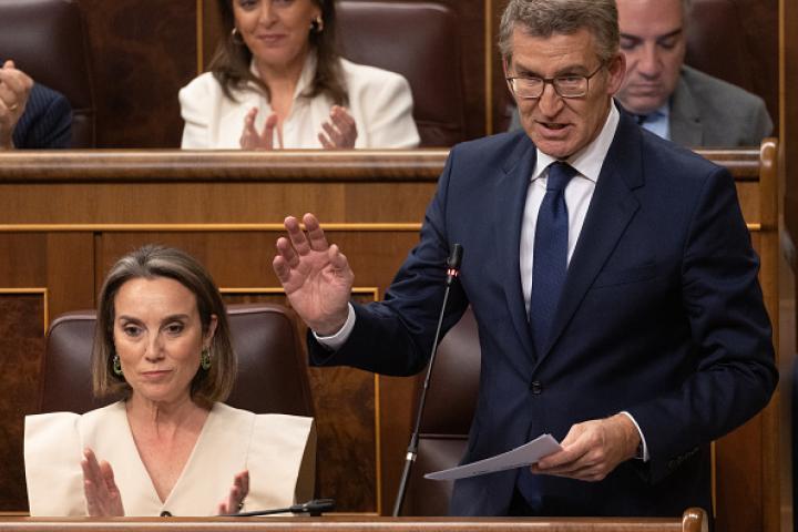 El líder del Partido Popular, Alberto Núñez Feijóo,en una imagen de archivo en el Congreso.