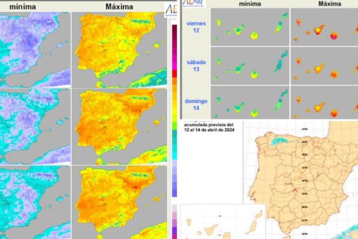 Mapa de previsiones de AEMET