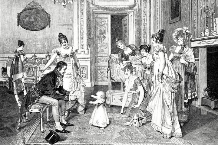 Nobles en un salón.