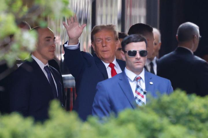 Donald Trump, a su llegada a la Corte de Manhattan (Nueva York)
