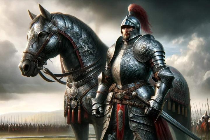 Representación libre el capitán de un ejército de soldados