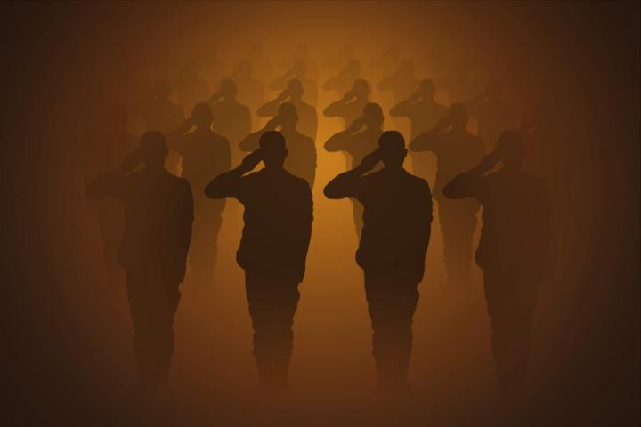 Siluetas de una unidad militar