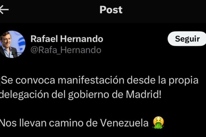 El tuit de Rafael Hernando