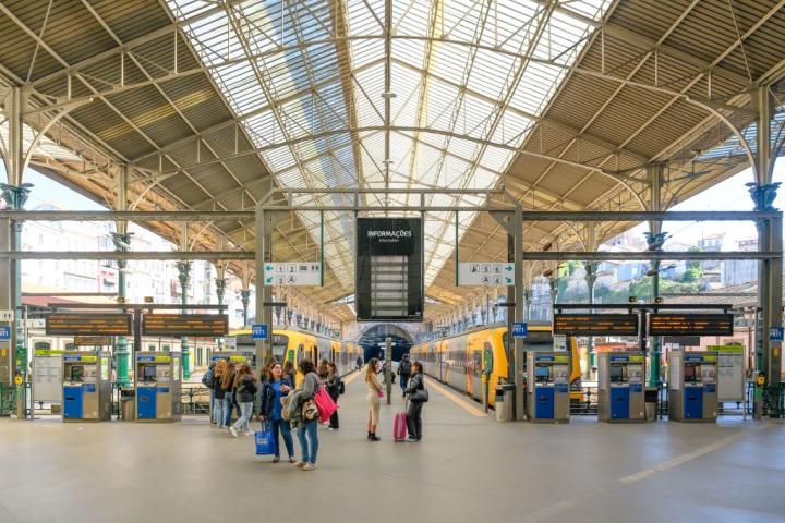 Estación de tren en Oporto.