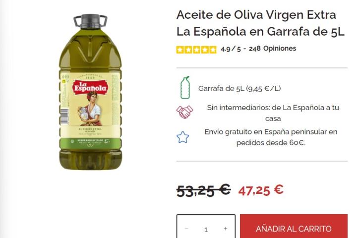 Aceite de oliva virgen extra de La Española