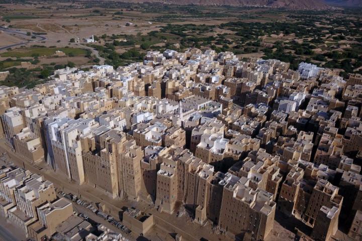 Vista aérea de Shibam en Yemen
