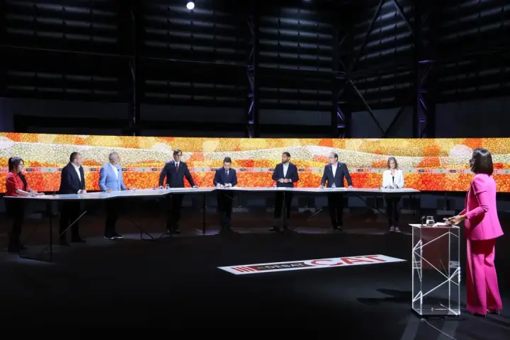 Un instante del segundo debate electoral de las elecciones en Cataluña del 12-M