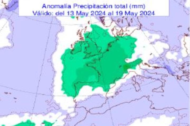Mapa de previsión de AEMET