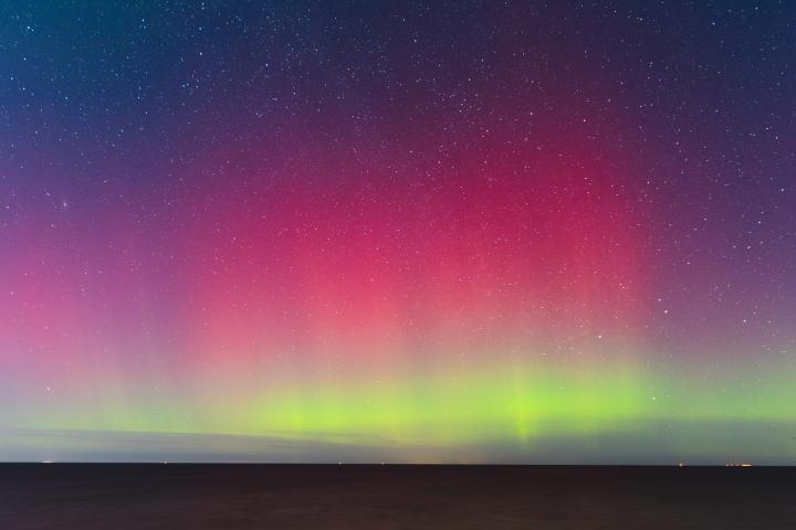 Foto de archivo de una aurora boreal.