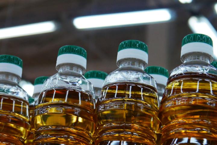 Imagen de archivo de varias botellas de aceite de oliva.