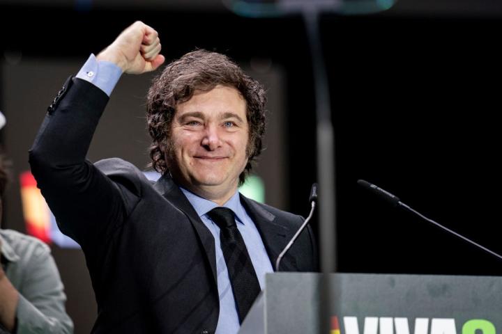 Javier Milei, en el acto de Vox en Madrid