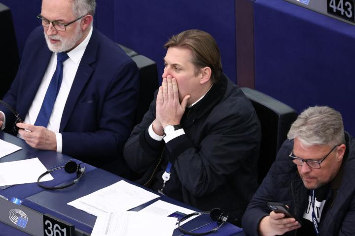 Maximilian Krah, miembro de AFD, en una sesión del Parlamento Europeo