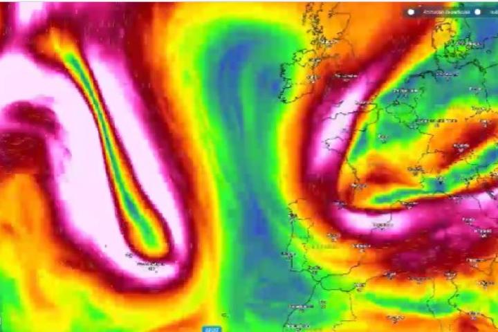 Mapa de Meteored del 'bloqueo en omega'