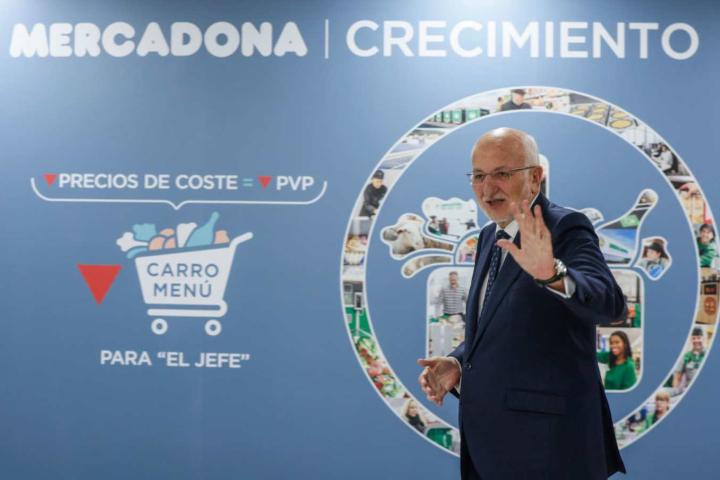 Joan Roig en una de las presentaciones de los resultados fiscales de Mercadona