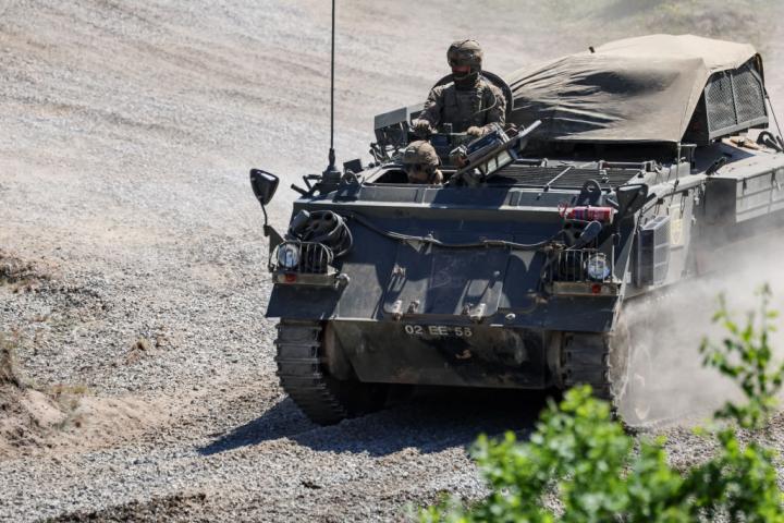 Militares británicos y americanos en unos ejercicios militares de la OTAN en Polonia.