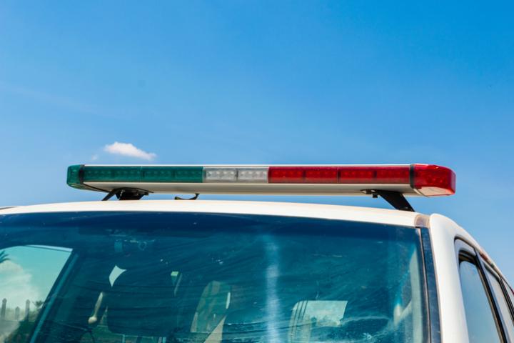 Imagen de archivo de un detalle de un coche policial en Marruecos.