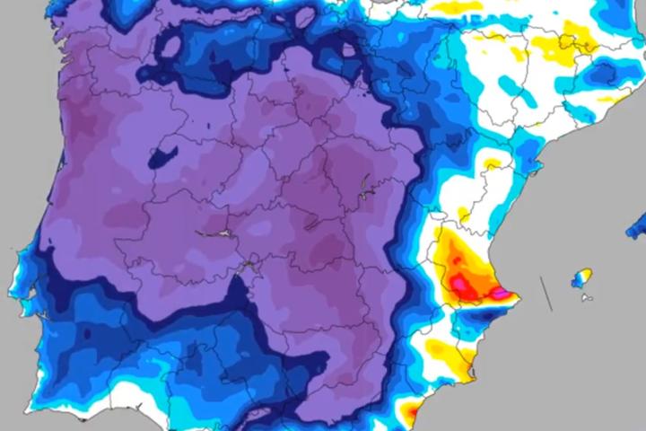 Variación de las temperaturas en la previsión de la AEMET para este sábado.