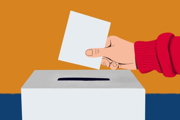 Votando en las urnas electorales