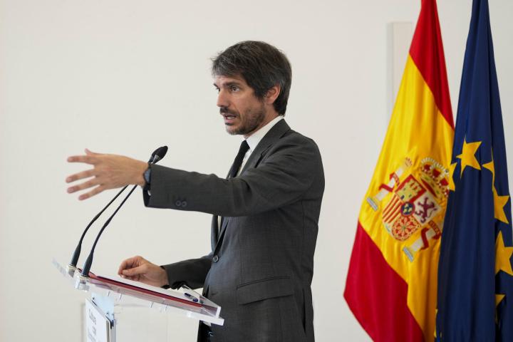 El ministro de Cultura, Ernest Urtasun, informa este miércoles sobre nuevas actuaciones en el marco de 'Cultura con Memoria'.