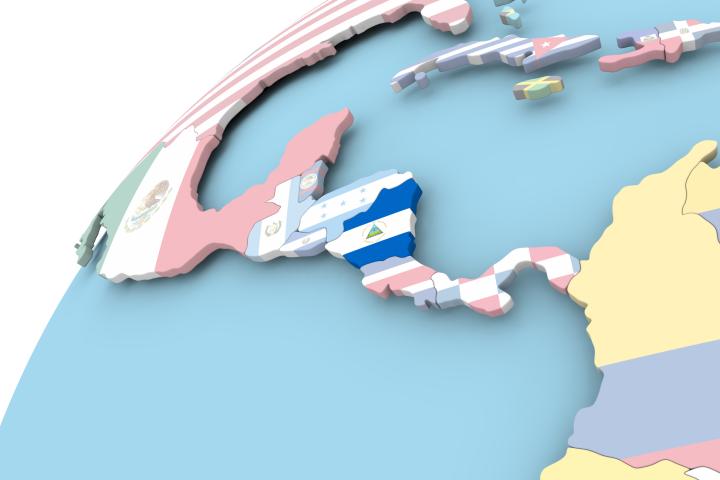 Mapa de varios países de América.