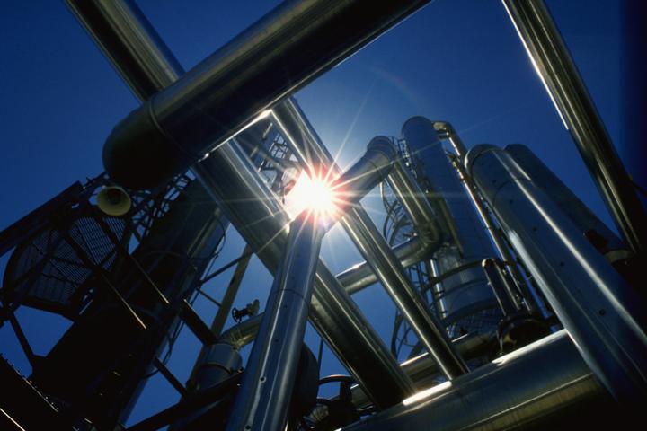 Imagen de archivo de una planta de gas natural.