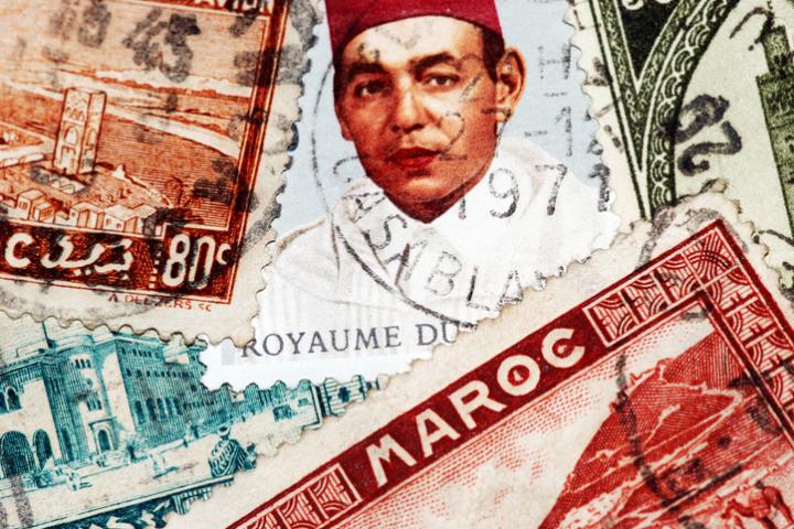 Imagen de archivo de sellos marroquíes.