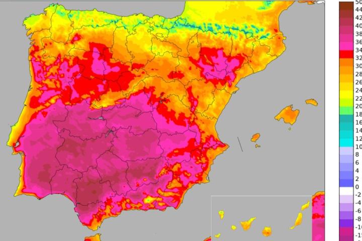 Mapa de AEMET para el jueves