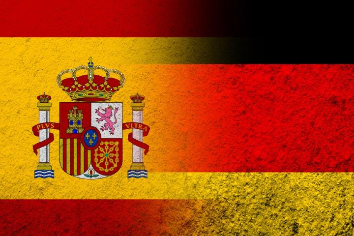Banderas de España y Alemania.