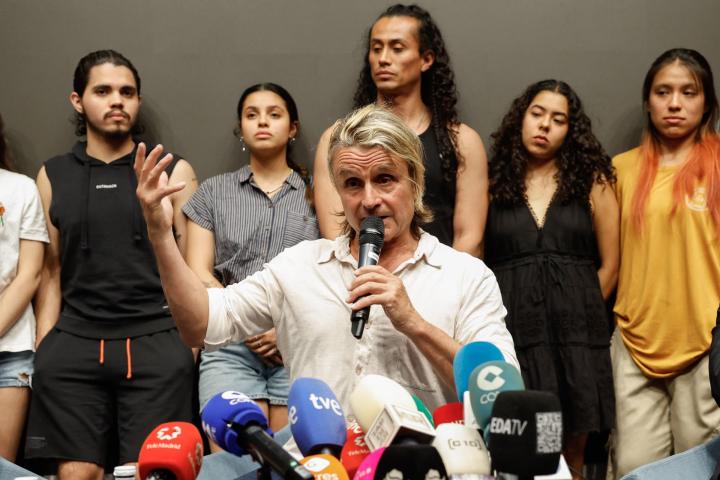 El compositor y productor teatral español Nacho Cano durante la rueda de prensa.