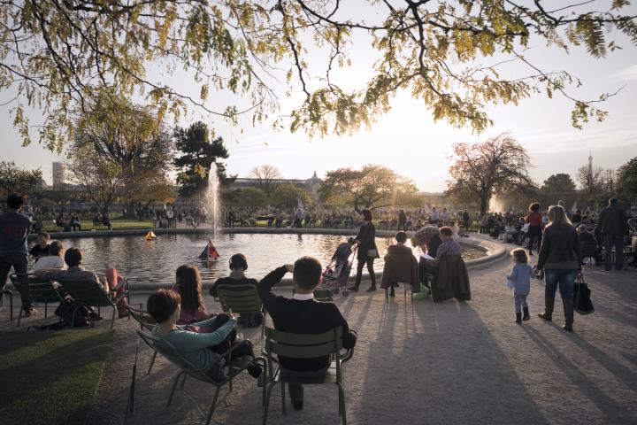 Atardecer en el Jardín de las Tullerías.