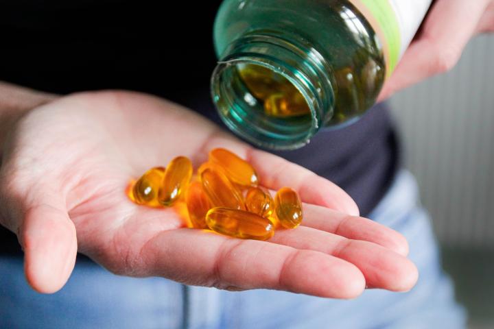 Cápsulas de vitamina D.