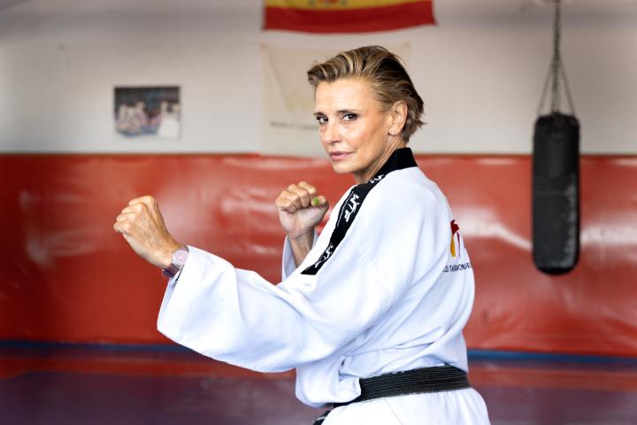 Coral Bistuer, en guardia durante la sesión fotográfica con 'El HuffPost'