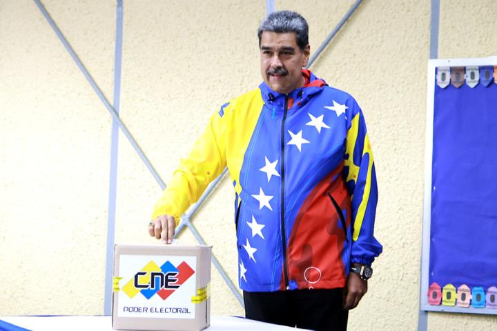 Nicolás Maduro votando en las elecciones presidenciales de este domingo 28 de julio