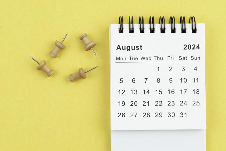 Calendario de agosto de 2024.