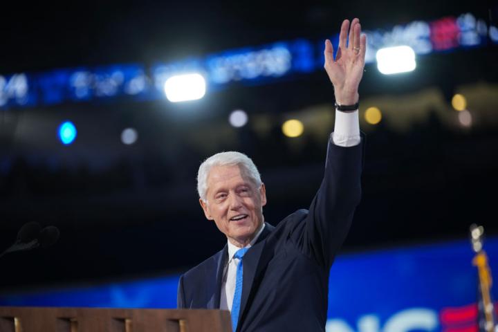 Bill Clinton en su intervención en la Convención Nacional del Partido Demócrata.