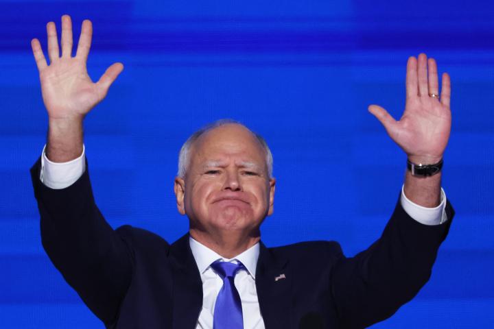 Tim Walz, candidato a la vicepresidencia de Estados Unidos por el Partido Demócrata.