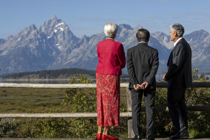 La presidenta del BCE, Christine Lagarde; el del Banco de Japón, Kazuo Ueda, y el de la Reserva Federal de EEUU, Jerome Powell.