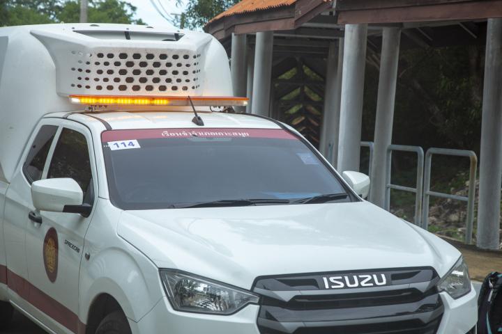 Un furgón que trasladó a Daniel Sancho a la lectura de su sentencia el jueves 29 de agosto de 2024.