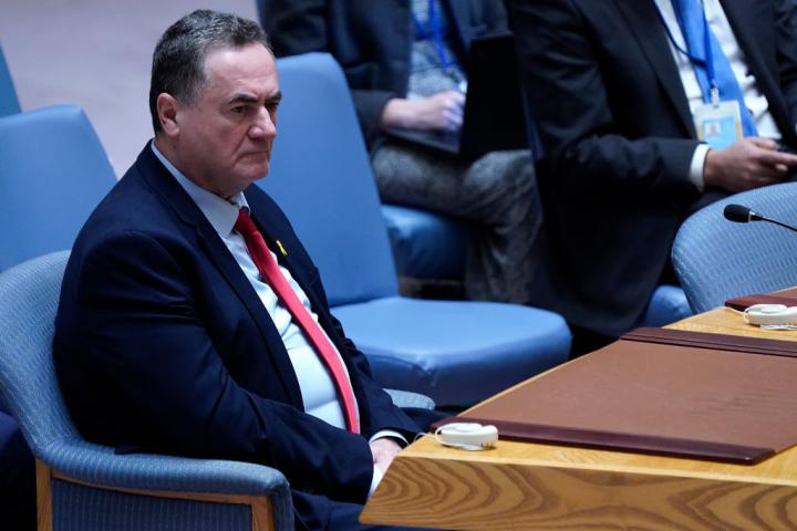 Israel Katz, ministro de Exteriores israelí, durante una reunión del Consejo de Seguridad de Naciones Unidas, en una imagen de archivo.