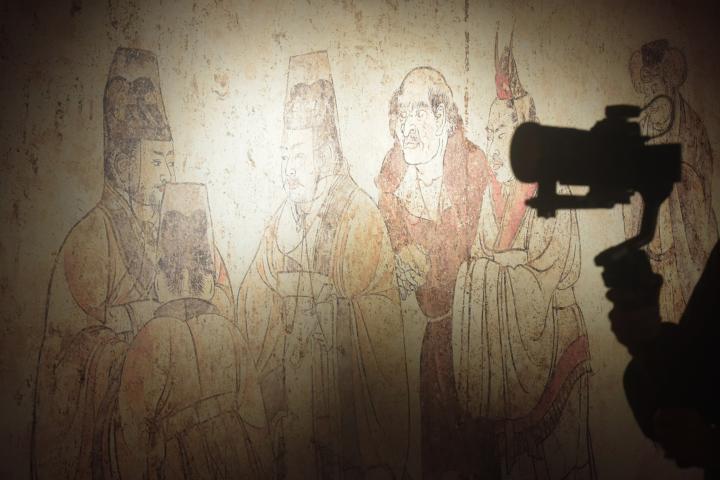 Murales chinos de la dinastía Tang, en Hangzhou, en una imagen de archivo.