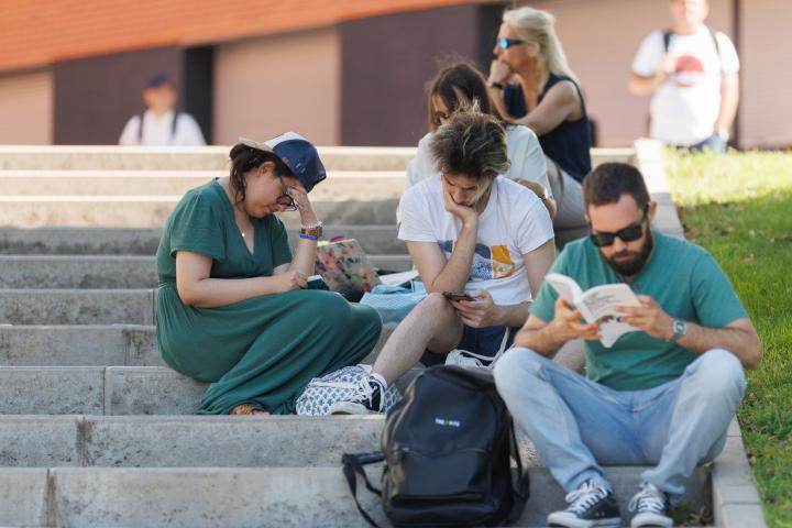 Foto de archivo de estudiantes en la Universidad Complutense de Madrid.