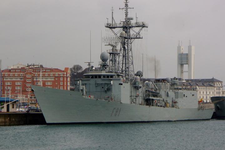 La fragata Santa María de la Armada española.