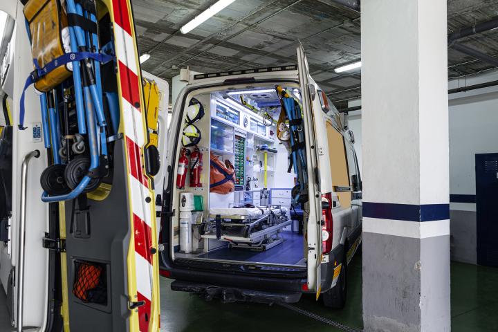 Imagen de archivo del interior de una UVI móvil.