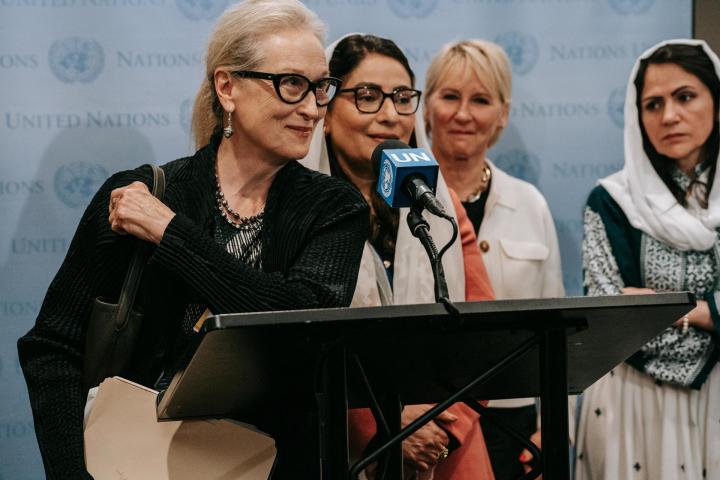 La actriz Meryl Streep, en la sede de Naciones Unidas en Nueva York el 23 de septiembre de 2024.
