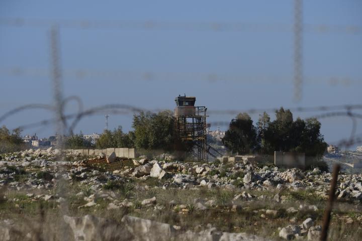 Una torre de vigilancia de Líbano justo tras la frontera con Israel