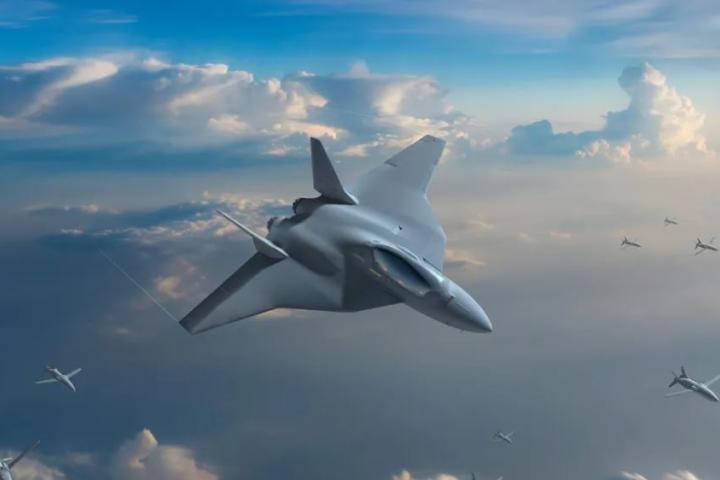 Recreación de los cazas modernizados que pretende crear el Future Combat Air System (FCAS)