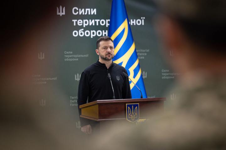 El presidente de Ucrania, Volodímir Zelenski, en un acto el 7 de octubre de 2024