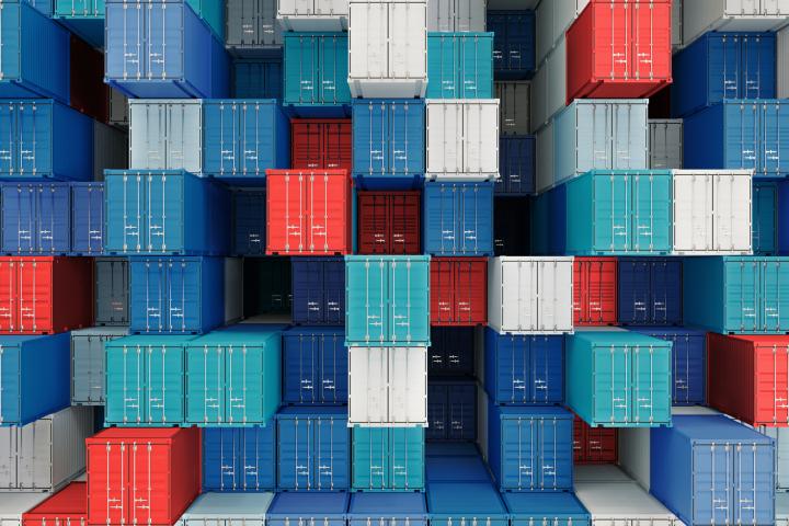 Imagen de archivo de contenedores marítimos.